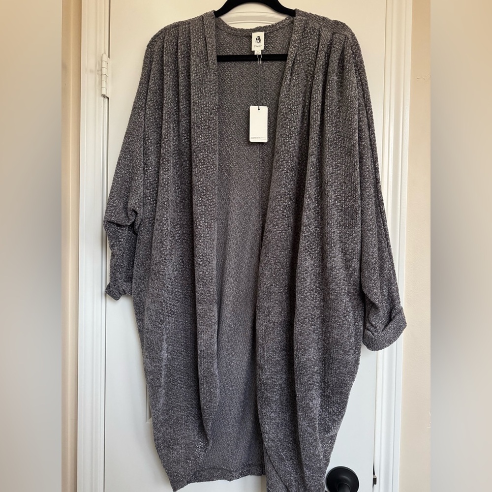 NWT Flawless Cozy Gray Dolman Chenille Duster Cardigan Size S